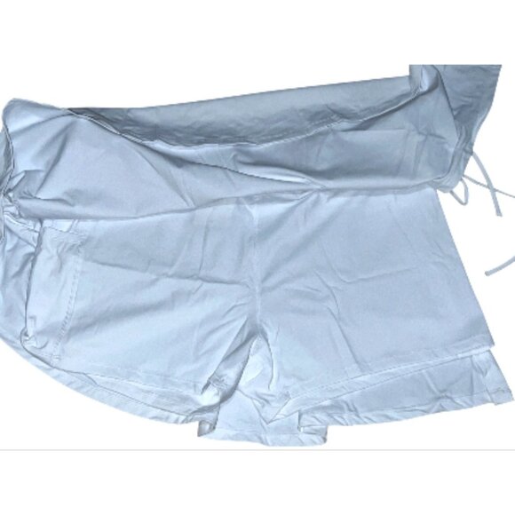 Halara Everyday Cloudful Air 2in1 Lace Up Ballet Skirt Sz XS White Side Pocket - Picture 8 of 9